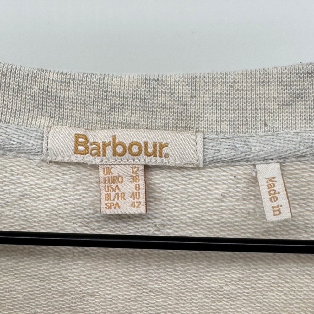 Barbour‎ Westbury Overlayer Women 8 Gray You Had Me At Woof Dog Crew Sweatshirt - Picture 3 of 9